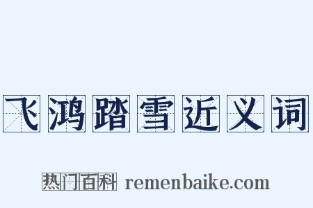 飞鸿踏雪近义词是什么意思的图片